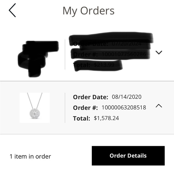 14kt white gold Diamond 1 carat necklace - Picture 5 of 6